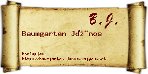 Baumgarten János névjegykártya