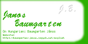janos baumgarten business card
